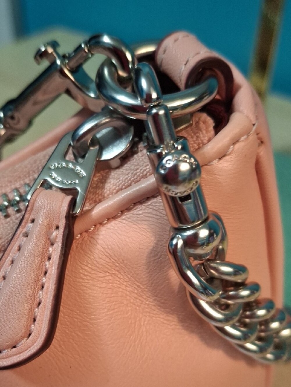Coach TERI Blush Leather Quilted Signature C Shoulder Bag STYLE CJ608 - Picture 9 of 15